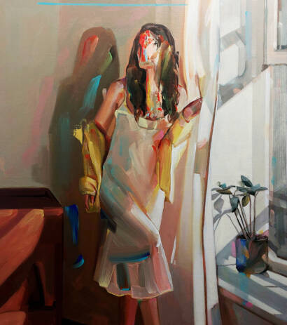 quadro di evita andujar con donna