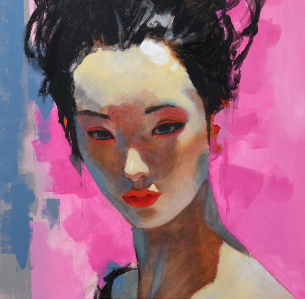 close-up face of geisha