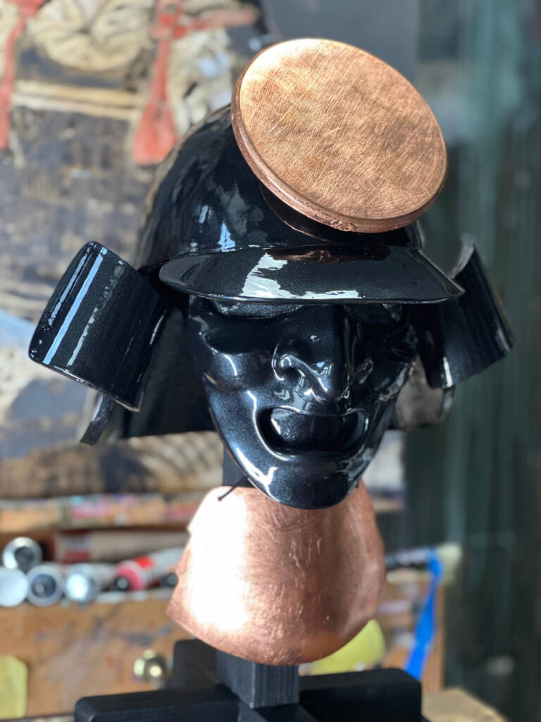 Japanese helmet sculpture