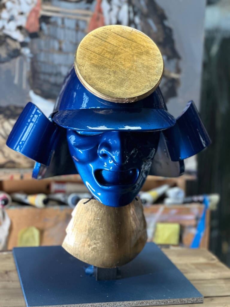 Japanese helmet sculpture