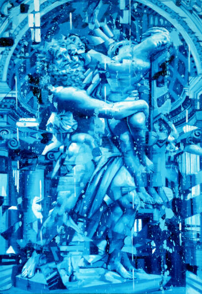 dipinto blu di Silvio Porzionato